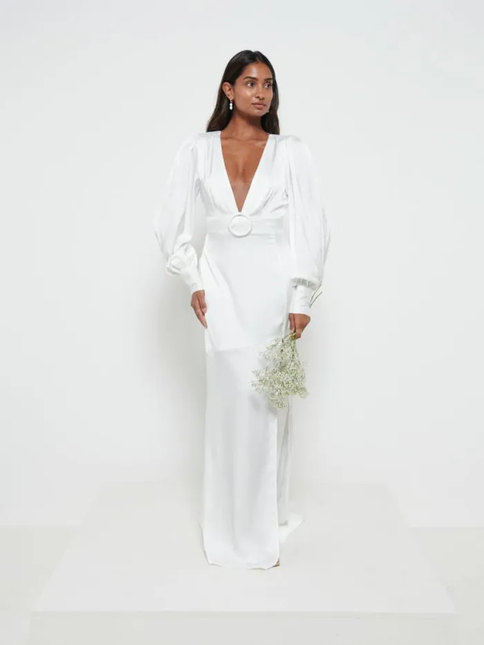 Pretty Lavish Bridesmaid Dresses Alexis Belted Maxi Dress Ivory 8211 Women