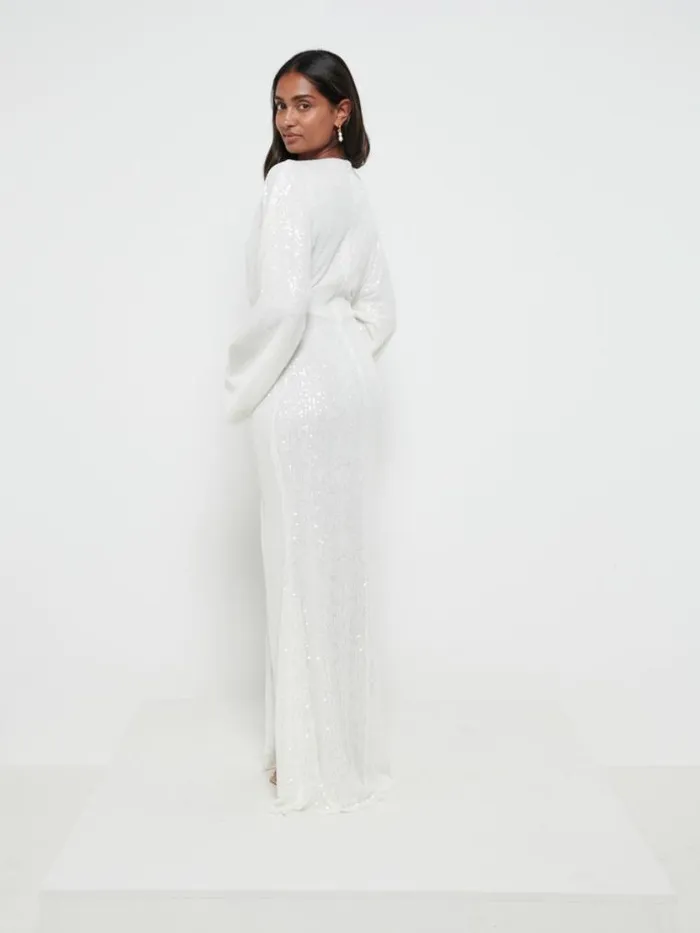 Pretty Lavish Bridesmaid Dresses Alexis Sequin Maxi Dress Ivory 8211 Women
