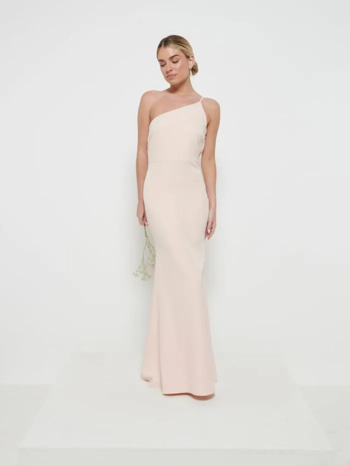 Pretty Lavish Bridesmaid Dresses Amelia Crepe Maxi Bridesmaid Dress Blush 8211 Women