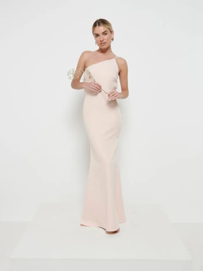 Pretty Lavish Bridesmaid Dresses Amelia Crepe Maxi Bridesmaid Dress Blush 8211 Women
