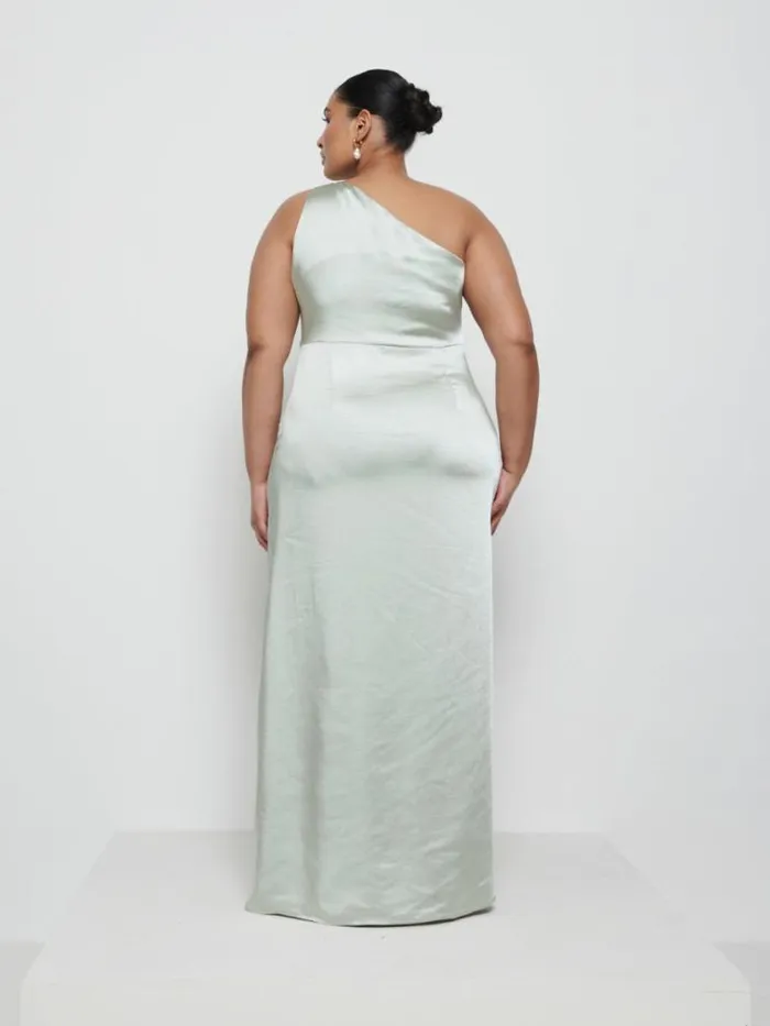 Pretty Lavish Bridesmaid Dresses Amelia Ruched Maxi Bridesmaid Dress Curve Sage 8211 Women