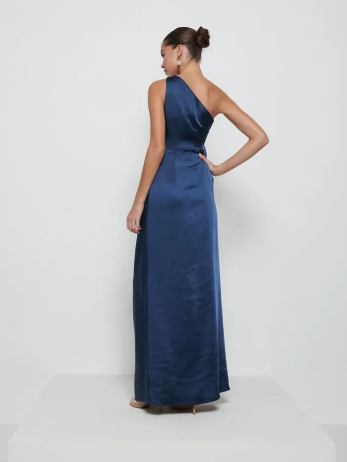 Pretty Lavish Bridesmaid Dresses Amelia Ruched Maxi Bridesmaid Dress Navy 8211 Women