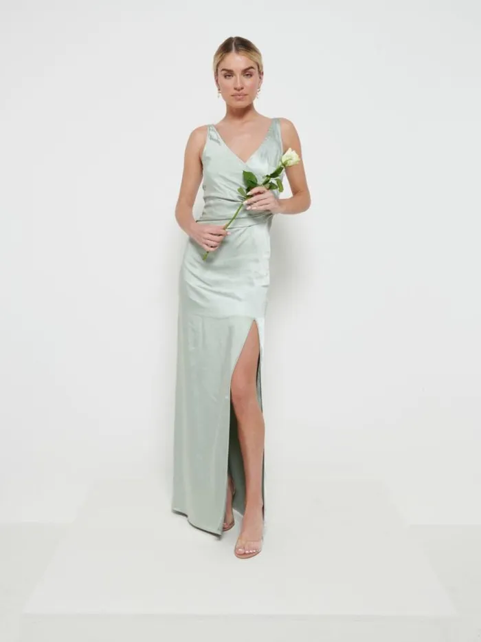 Pretty Lavish Bridesmaid Dresses Esmee Wrap Maxi Bridesmaid Dress Sage 8211 Women