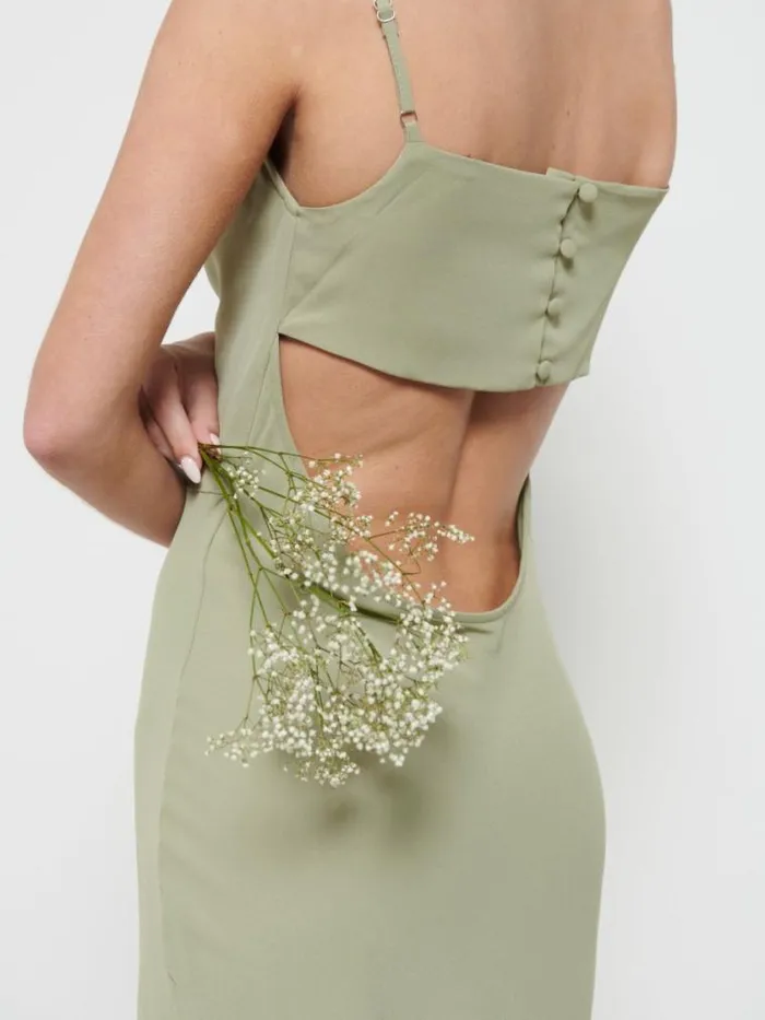 Pretty Lavish Bridesmaid Dresses Keisha Chiffon Maxi Bridesmaid Dress Olive 8211 Women