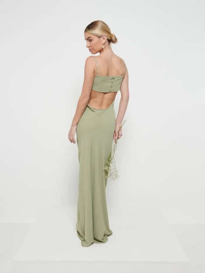 Pretty Lavish Bridesmaid Dresses Keisha Chiffon Maxi Bridesmaid Dress Olive 8211 Women