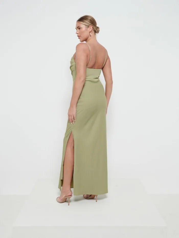 Pretty Lavish Bridesmaid Dresses Keisha Cowl Neck Maxi Bridesmaid Dress Olive 8211 Women