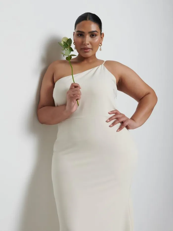 Pretty Lavish Crepe Bridesmaid Dresses Amelia Crepe Maxi Bridesmaid Dress Curve Champagne 8211 Women