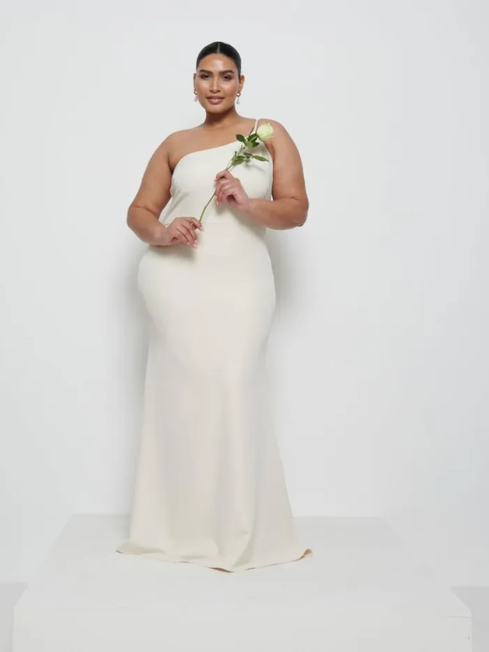 Pretty Lavish Crepe Bridesmaid Dresses Amelia Crepe Maxi Bridesmaid Dress Curve Champagne 8211 Women
