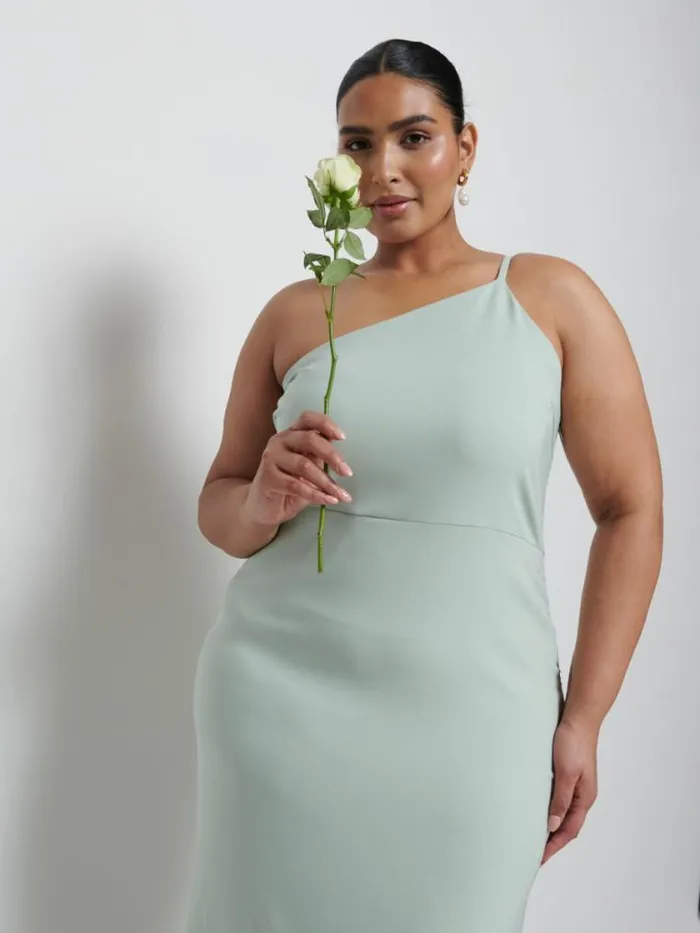 Pretty Lavish Crepe Bridesmaid Dresses Amelia Crepe Maxi Bridesmaid Dress Curve Sage 8211 Women