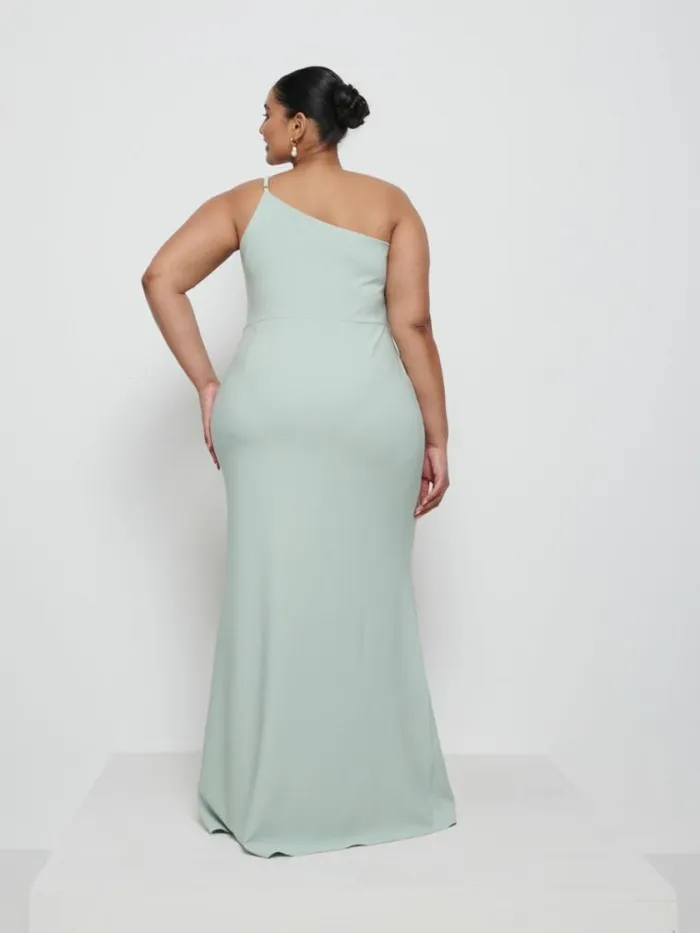 Pretty Lavish Crepe Bridesmaid Dresses Amelia Crepe Maxi Bridesmaid Dress Curve Sage 8211 Women