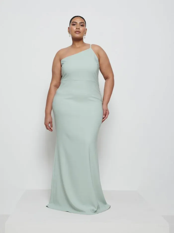Pretty Lavish Crepe Bridesmaid Dresses Amelia Crepe Maxi Bridesmaid Dress Curve Sage 8211 Women