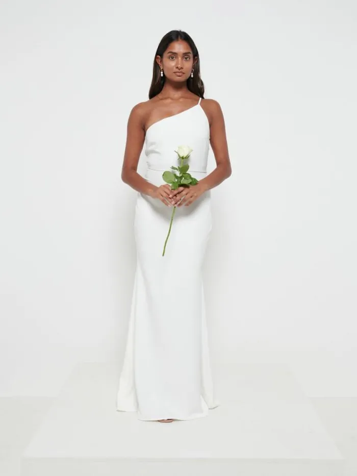 Pretty Lavish Crepe Bridesmaid Dresses Amelia Crepe Maxi Dress Ivory 8211 Women