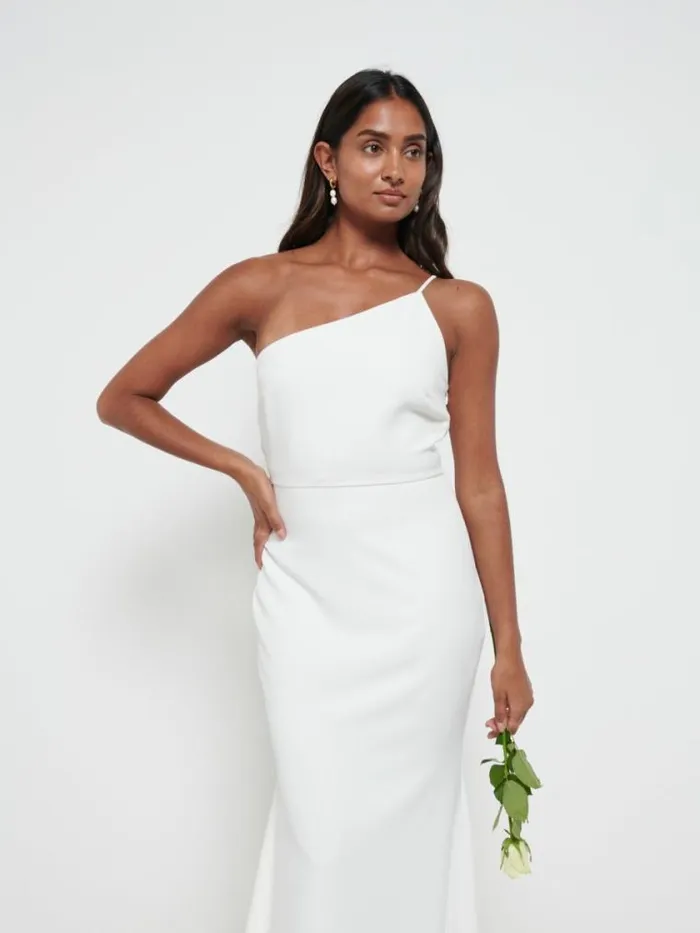 Pretty Lavish Crepe Bridesmaid Dresses Amelia Crepe Maxi Dress Ivory 8211 Women