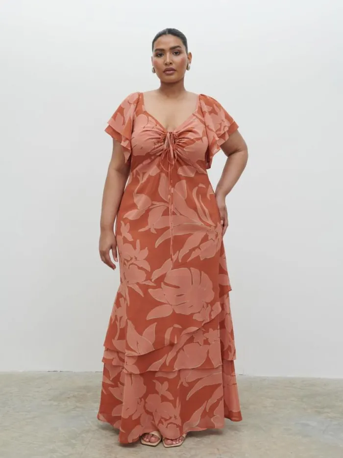 Pretty Lavish Curve Florence Cut Out Maxi Dress Curve Dusky Rose Abstract Palm 8211 Women Pretty Lavish Curve Florence Cut Out Maxi Dress Curve Dusky Rose Abstract Palm 8211 Women