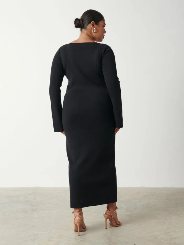 Pretty Lavish Curve Jacklin Wrap Midaxi Dress Curve Black 8211 Women