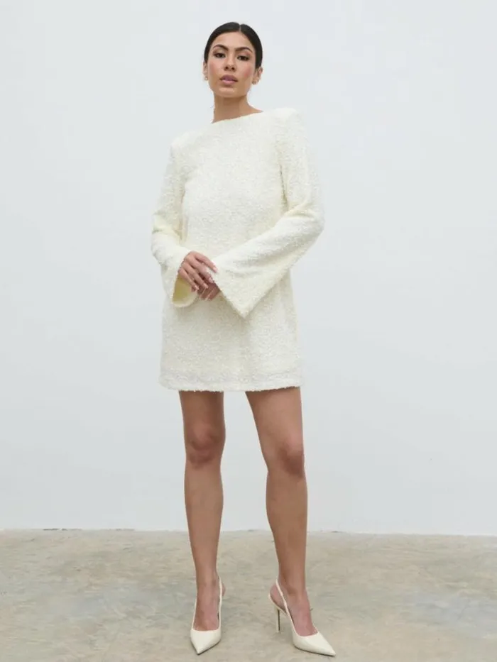 Pretty Lavish Dresses Bow Sequin Shift Dress White 8211 Women