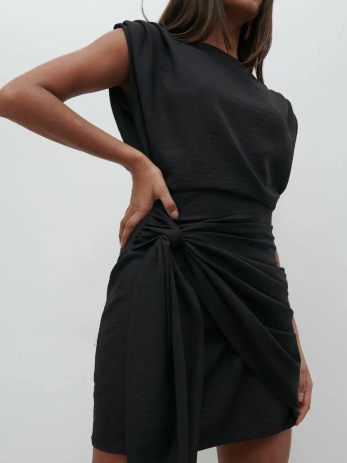 Pretty Lavish Dresses Dana Wrap Mini Dress Black 8211 Women