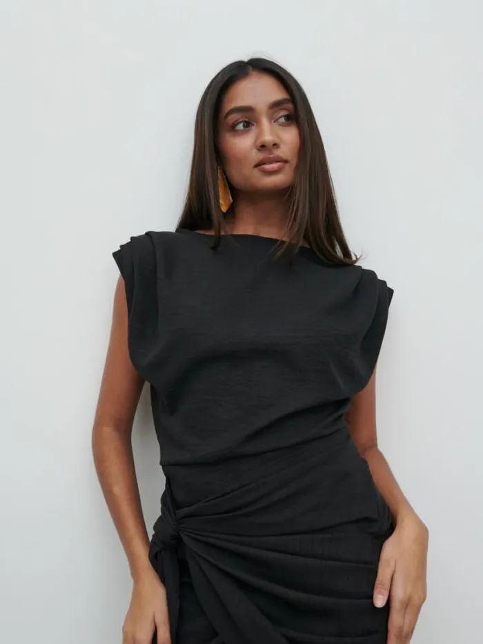 Pretty Lavish Dresses Dana Wrap Mini Dress Black 8211 Women