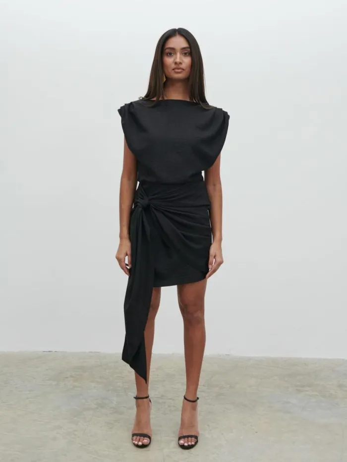 Pretty Lavish Dresses Dana Wrap Mini Dress Black 8211 Women