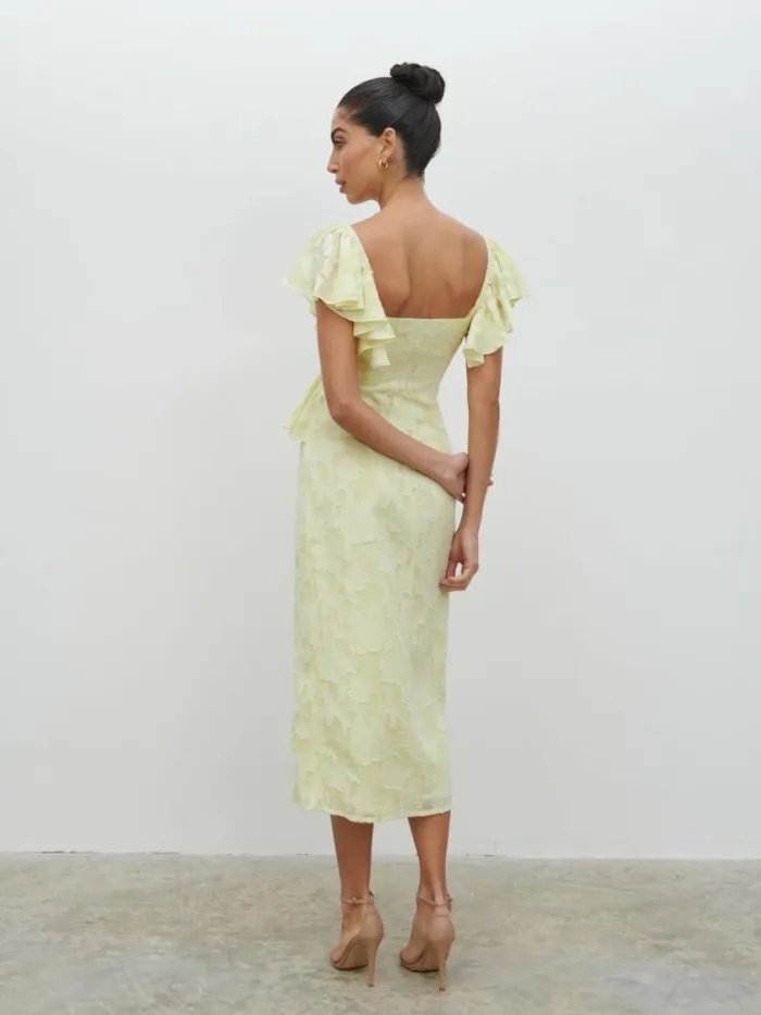 Pretty Lavish Dresses Eloise Ruffle Midaxi Dress Yellow 8211 Women