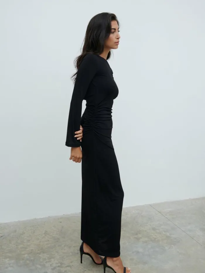 Pretty Lavish Dresses Hadley Cowl Back Jersey Maxi Dress Black 8211 Women