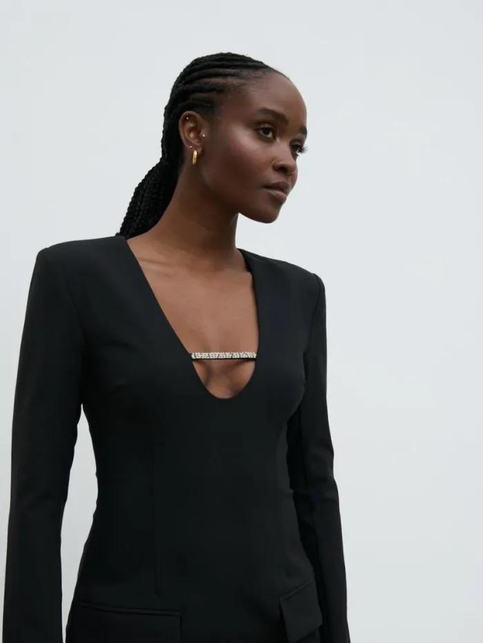 Pretty Lavish Dresses Lou Embellished Trim Mini Dress Black 8211 Women
