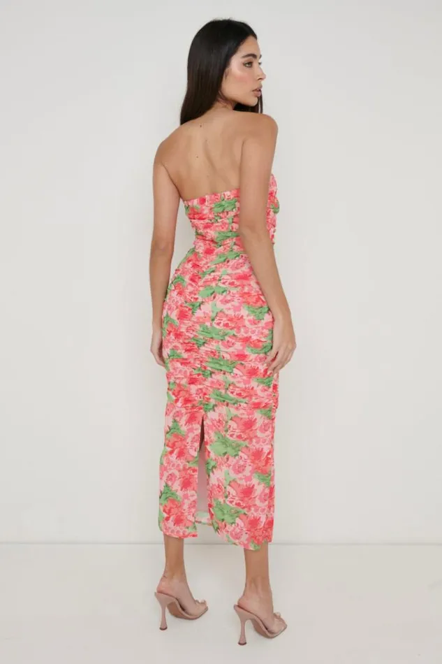 Pretty Lavish Dresses Matilda Ruched Midaxi Dress Patchwork Floral 8211 Women