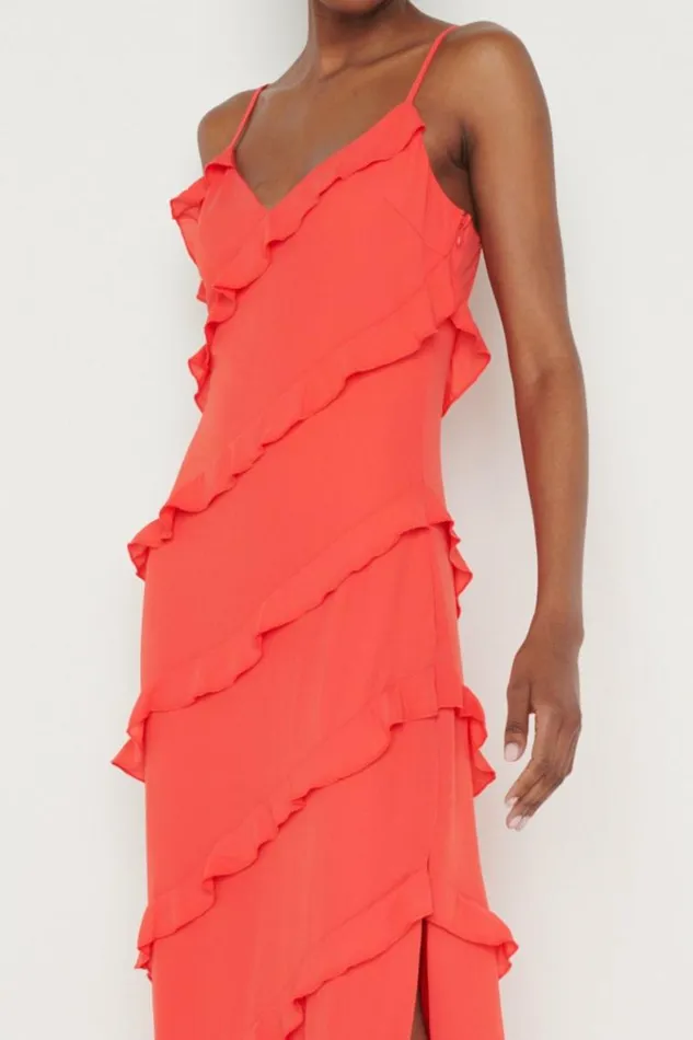 Pretty Lavish Dresses Nadine Ruffle Maxi Dress Red 8211 Women