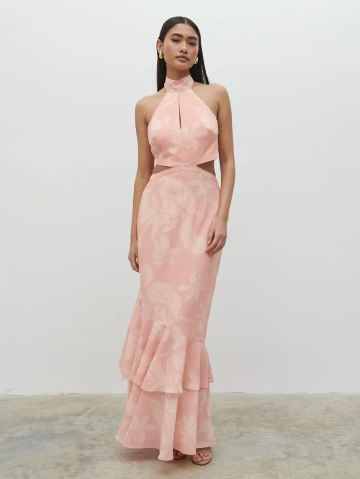 Pretty Lavish Dresses Nova Maxi Dress Blush Abstract Leaf 8211 Women