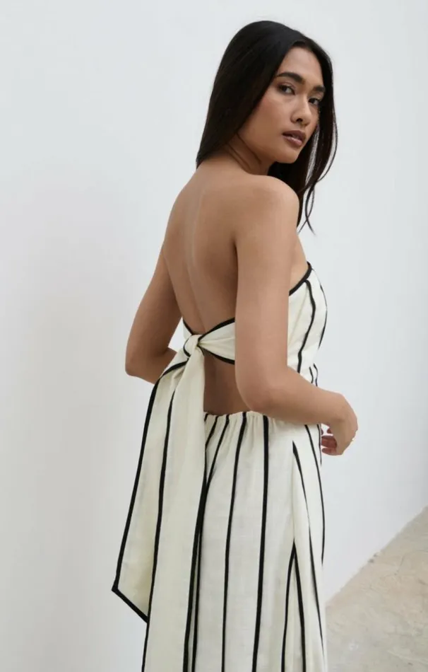 Pretty Lavish Dresses Penny Striped Bandeau Dress Cream And Black 8211 Women