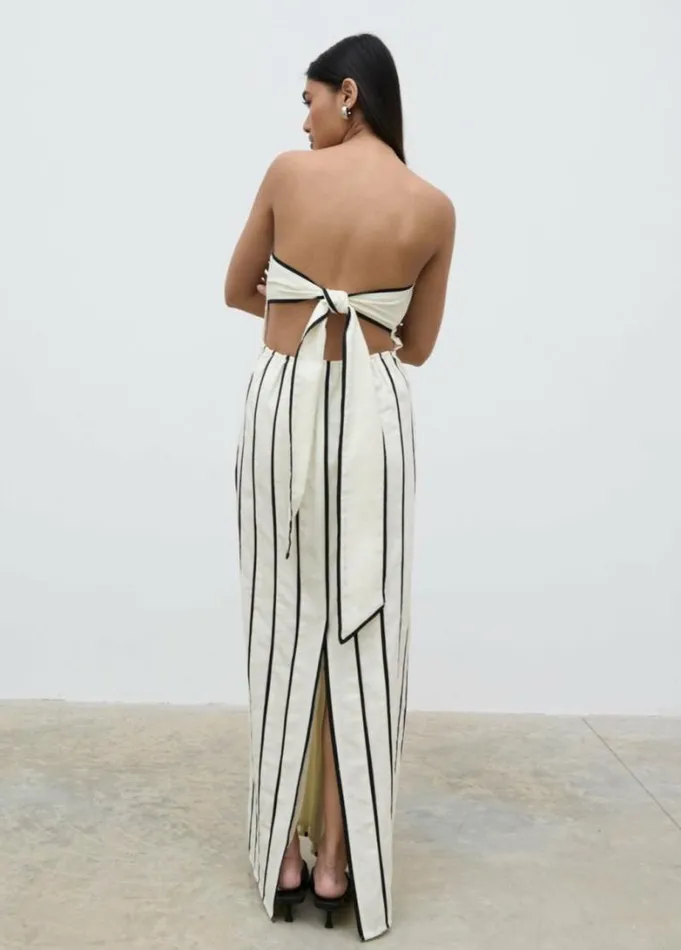 Pretty Lavish Dresses Penny Striped Bandeau Dress Cream And Black 8211 Women