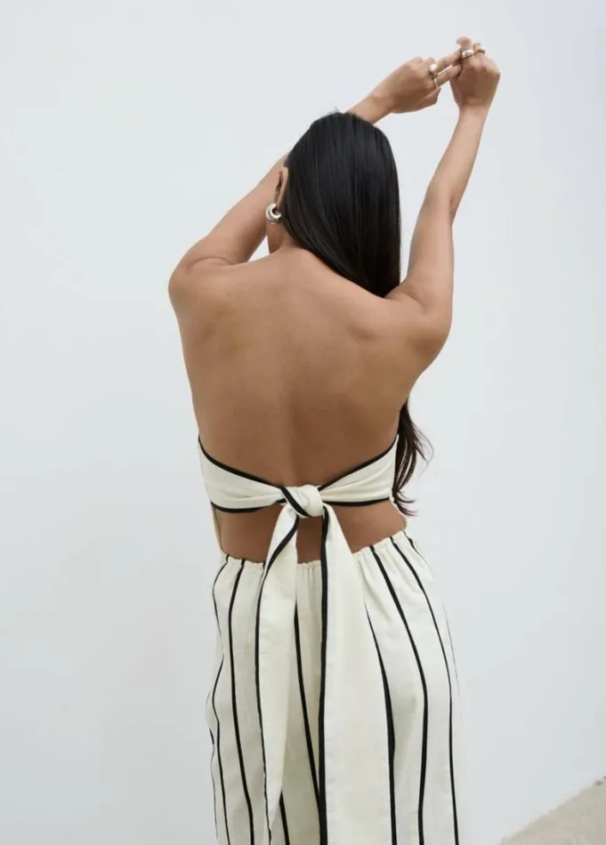 Pretty Lavish Dresses Penny Striped Bandeau Dress Cream And Black 8211 Women