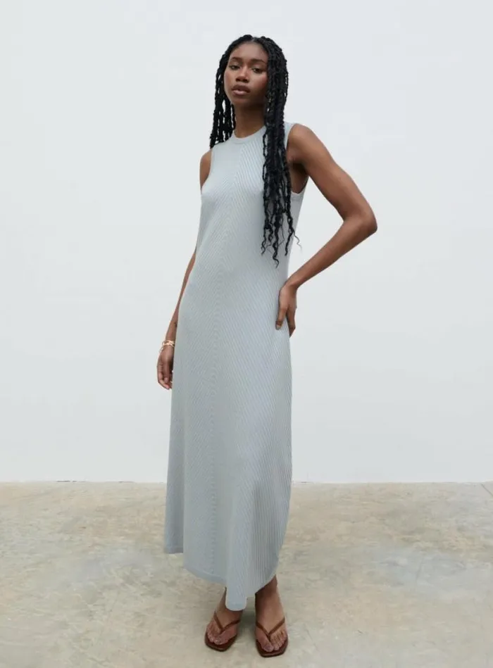 Pretty Lavish Dresses Portia Shift Knit Midaxi Dress Blue 8211 Women