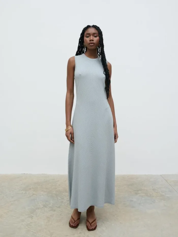 Pretty Lavish Dresses Portia Shift Knit Midaxi Dress Blue 8211 Women