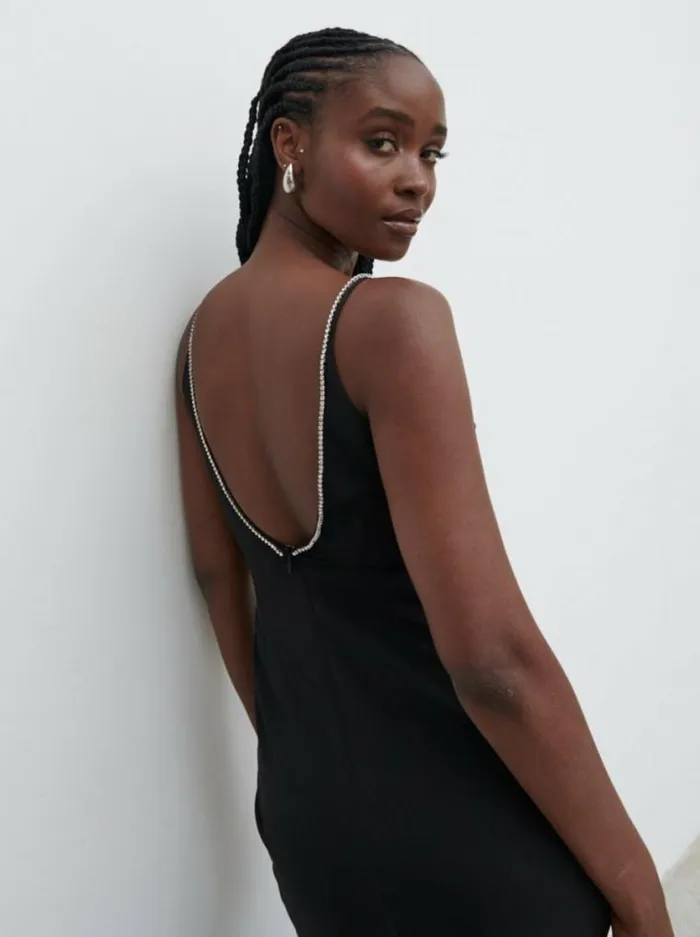 Pretty Lavish Dresses Val Plunge Embellished Maxi Dress Black 8211 Women
