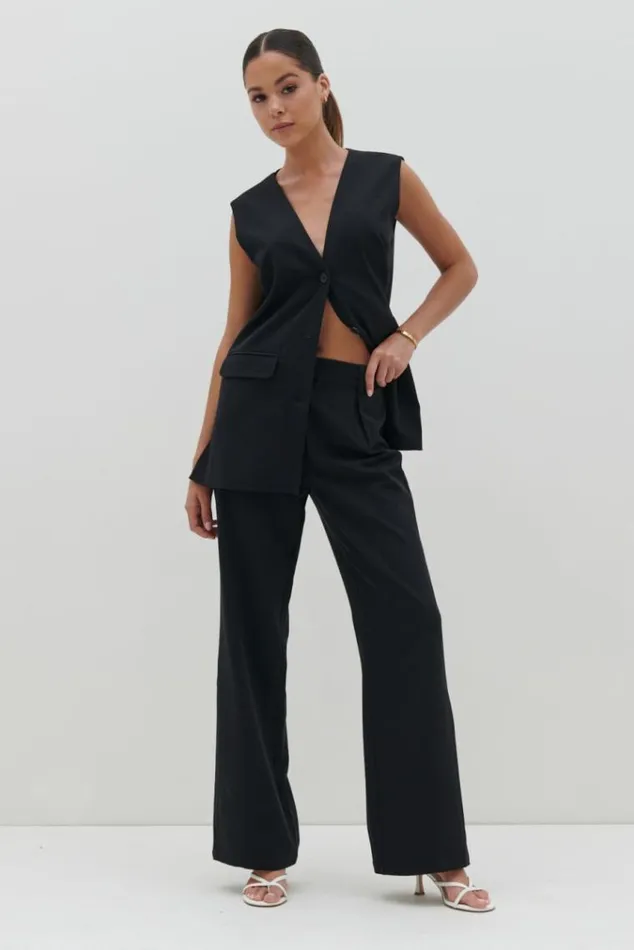 Pretty Lavish Everyday Staples Harlee Straight Leg Trousers Black 8211 Women