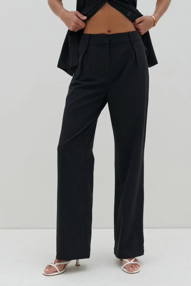 Pretty Lavish Everyday Staples Harlee Straight Leg Trousers Black 8211 Women