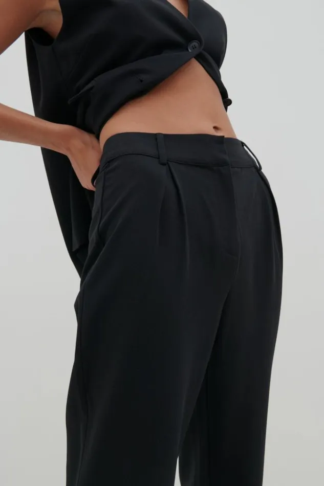 Pretty Lavish Everyday Staples Harlee Straight Leg Trousers Black 8211 Women