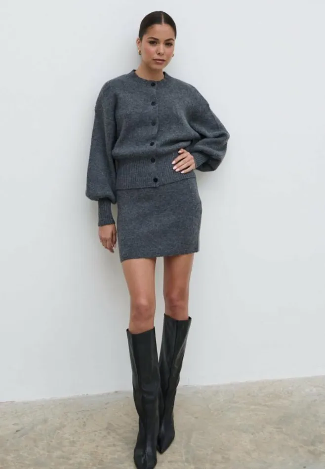 Pretty Lavish Knitwear Etta Knit Mini Skirt Grey 8211 Women