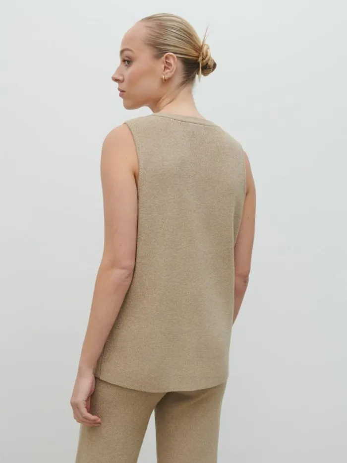 Pretty Lavish Knitwear Kourtney Knit Waistcoat Beige 8211 Women