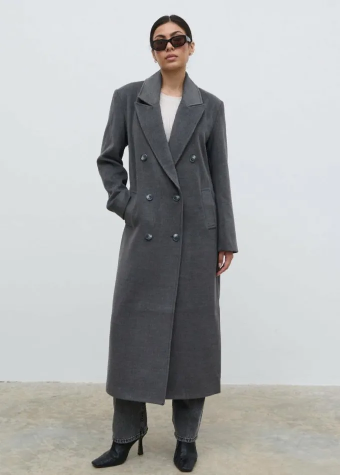 Pretty Lavish Outerwear Carissa Oversized Tailored Coat Grey 8211 Women