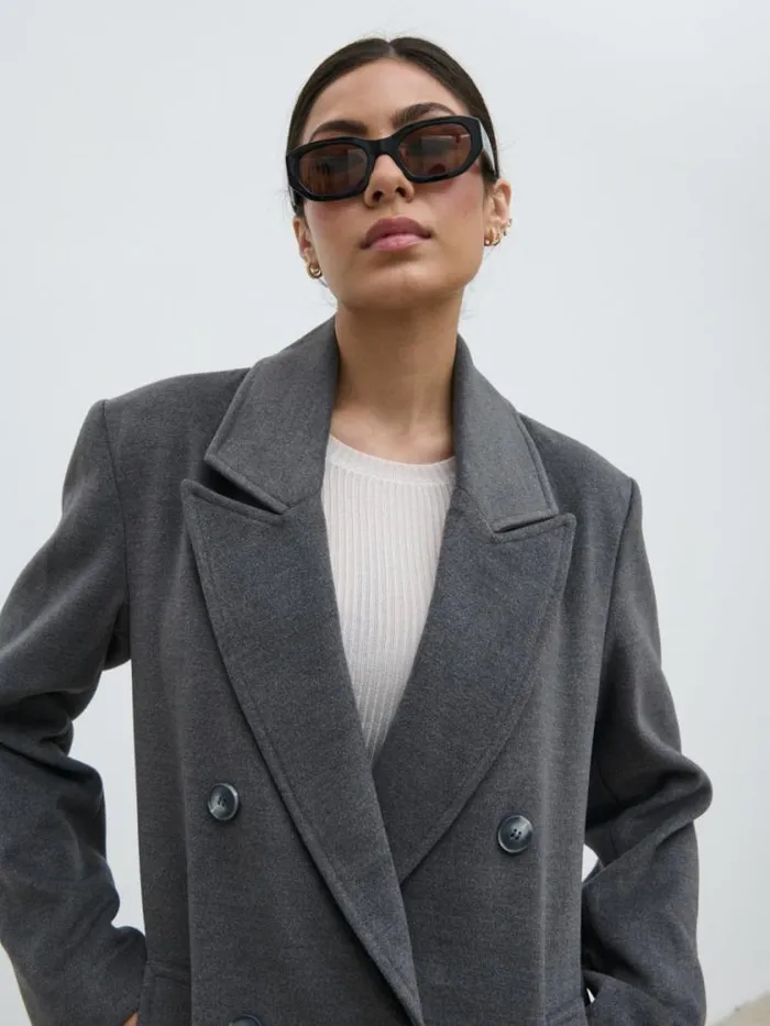 Pretty Lavish Outerwear Carissa Oversized Tailored Coat Grey 8211 Women