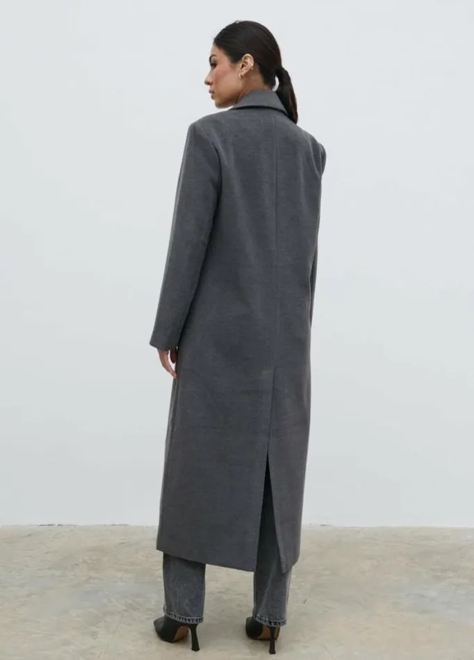 Pretty Lavish Outerwear Carissa Oversized Tailored Coat Grey 8211 Women