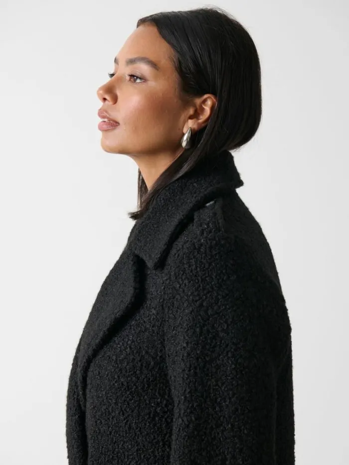 Pretty Lavish Outerwear Halston Oversized Boucle Coat Black 8211 Women