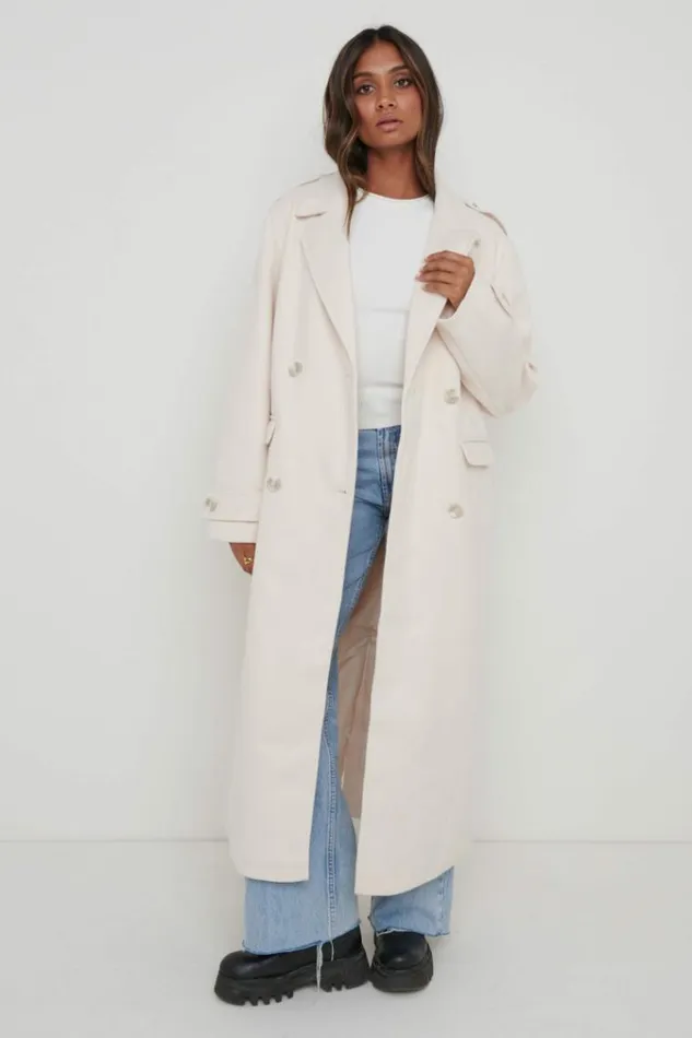 Pretty Lavish Outerwear Harice Oversized Tailored Coat Cream 8211 Women