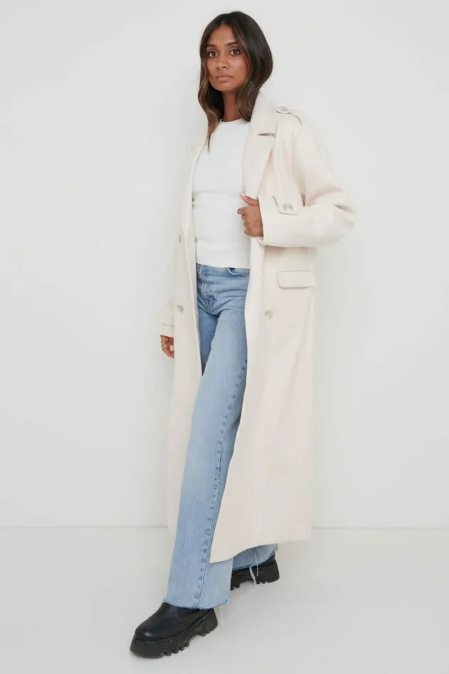 Pretty Lavish Outerwear Harice Oversized Tailored Coat Cream 8211 Women
