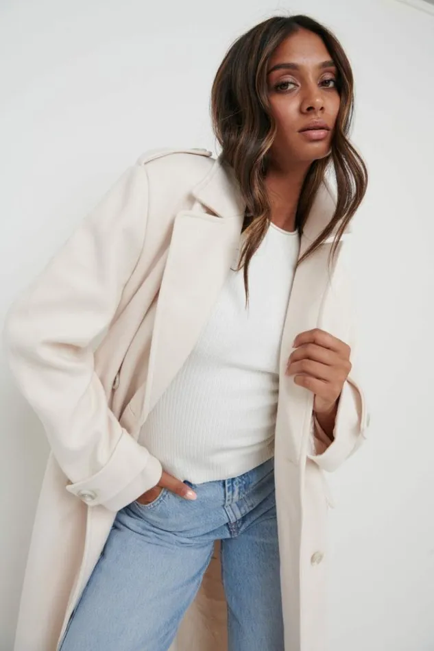 Pretty Lavish Outerwear Harice Oversized Tailored Coat Cream 8211 Women