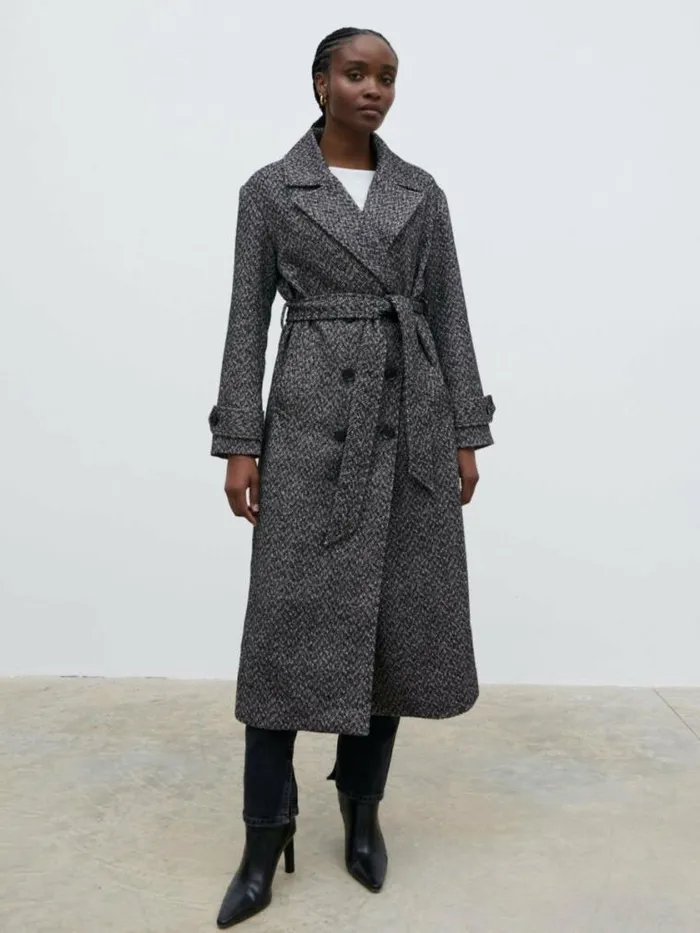 Pretty Lavish Outerwear Phoenix Belted Coat Herringbone 8211 Women
