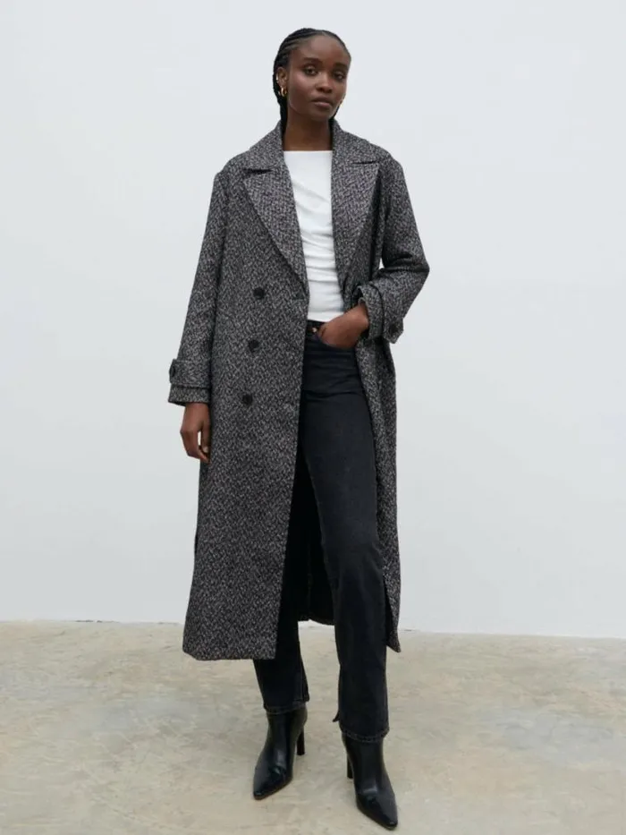 Pretty Lavish Outerwear Phoenix Belted Coat Herringbone 8211 Women