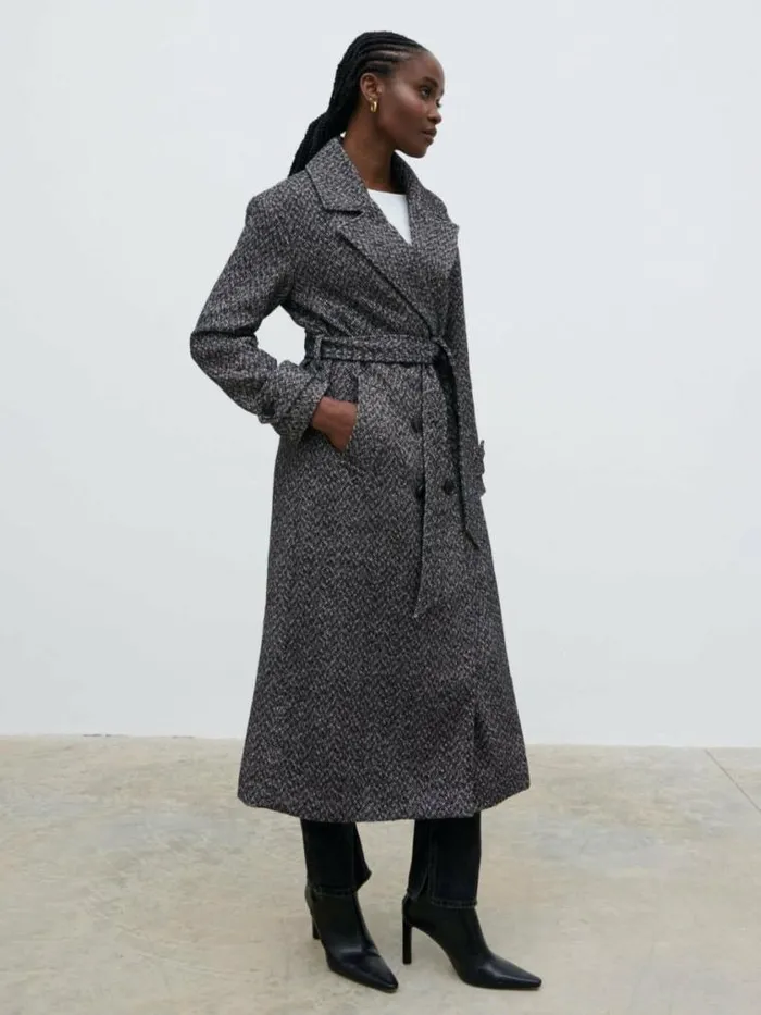 Pretty Lavish Outerwear Phoenix Belted Coat Herringbone 8211 Women